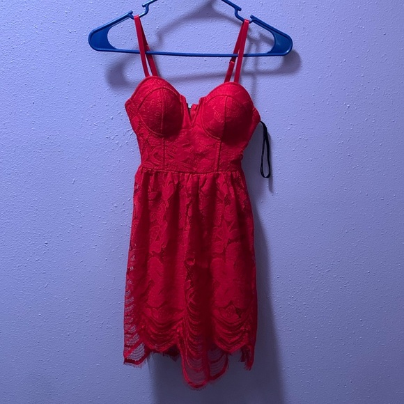 Material Girl Dresses & Skirts - Material girl XXS red lace dress